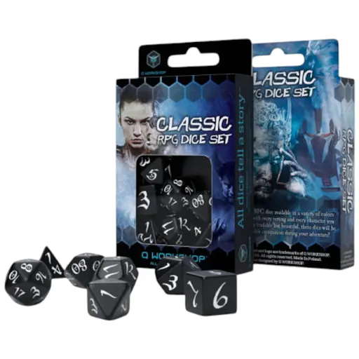 Набір кубиків Classic RPG Black & white Dice Set , 7 шт. (SCLE01)