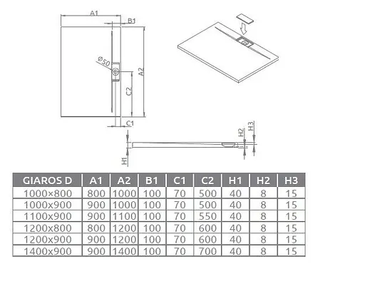Душовий піддон Radaway Giaros D 100x80 MKGD1080-03 - фото 3