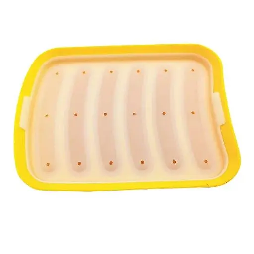 Форма для запікання випічки силіконова домашніх хот-догів, сосисок, ковбасок, кебаба кебниця, Kitchen Master Жовтий 85468 - фото 1