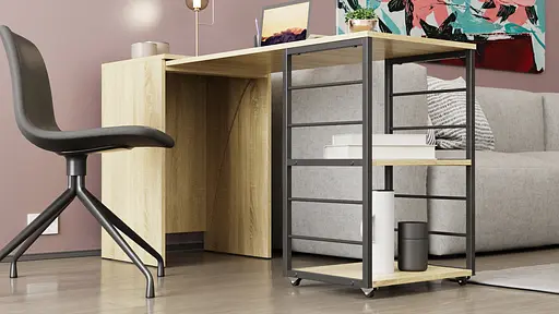 Стол-тумба трансформер Смарт 2/1 Ferrum-decor 750x1450x500 Черный металл ДСП Дуб Сонома 16 мм (FRD-105098) - фото 10