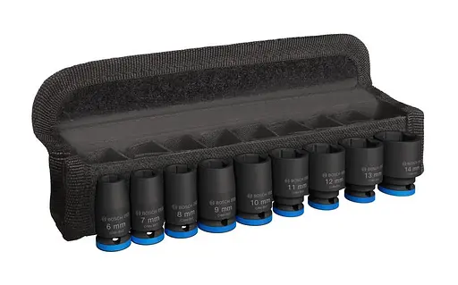 Набор ударных торцевых головок Standart 1/4, 25 мм 9 шт. Bosch hoz0012698 - фото 2