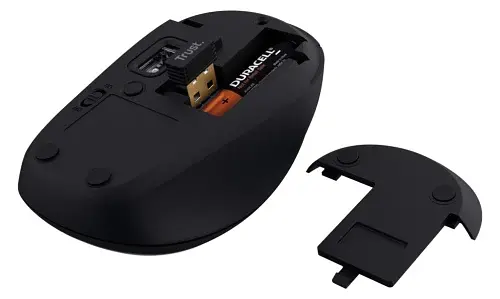 Миша бездротова Trust Yvi+, Black, Bluetooth / USB 2.4 GHz, оптична, 800 - 1600 dpi, 3 кнопки, 1xAA (25440) - фото 2