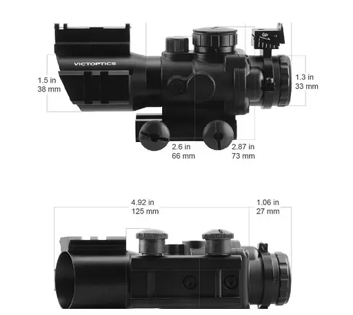 Прицел оптический Vector Optics C1 4x32 Red, Green, Blue Chevron - фото 10