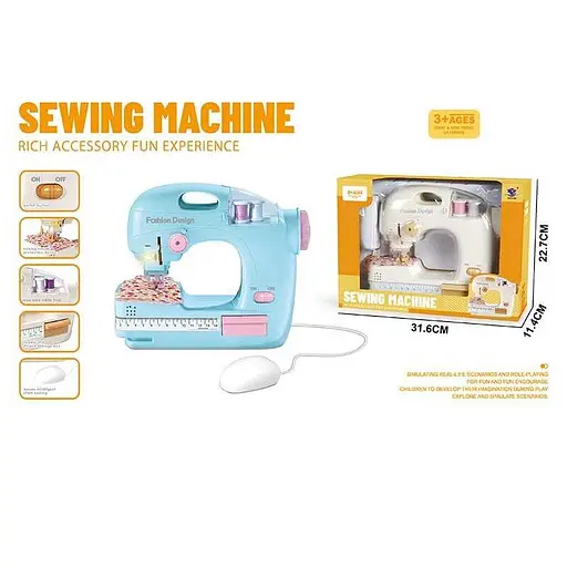Швейная машинка, на батарейках, шьет, подсветка, нитки, ткань, инструкция (в ассортименте) XS25055 - фото 2