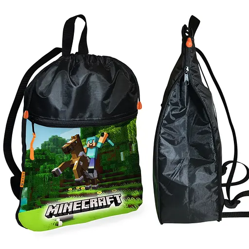 Рюкзак-мешок для обуви,спортивной формы Майнкрафт "Minecraft" детская сумка для сменки с расширителем (01263)