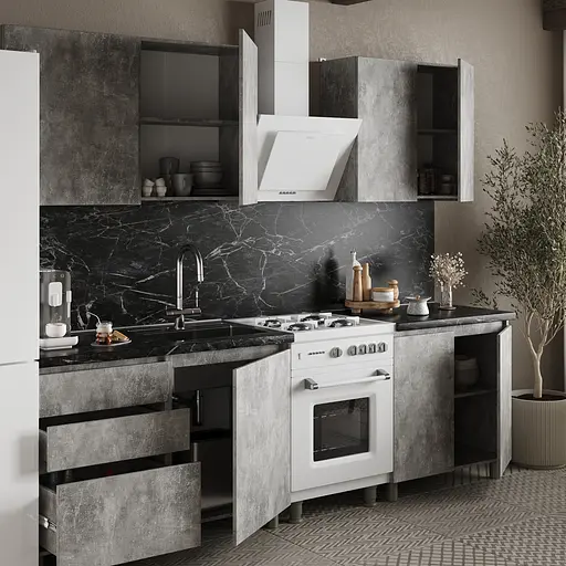 Кухня модульная MebelStar Нео 1,2 м Бетон (MBS-4208) - фото 3