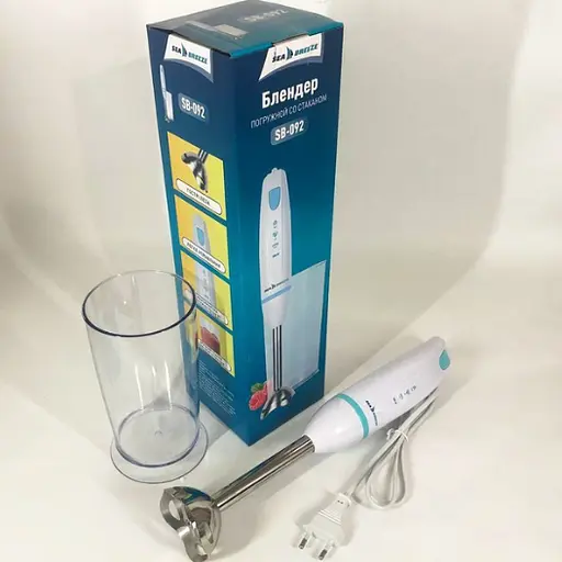Блендер занурювальний Sea Breeze SB-092 нержавіюча насадка 300 Вт Білий - фото 3