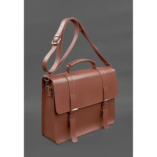 Шкіряна сумка-портфель Porte світло-коричневий - фото 1