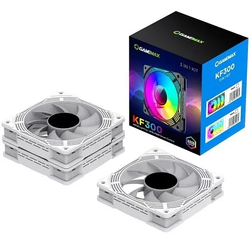 Вентилятор GameMax 120mm*3 KIT ARGB fan KF300 WH (KF300 WH) - фото 6
