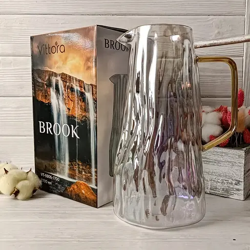 Кувшин стеклянный Vittora Brook 1.7 л VT-5906-1700 (147380) - фото 2