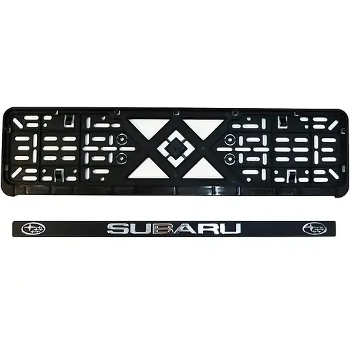 Рамка номерного знака Poputchik с объемными буквами Subaru 52х13.5х2 см 2 шт - фото 4