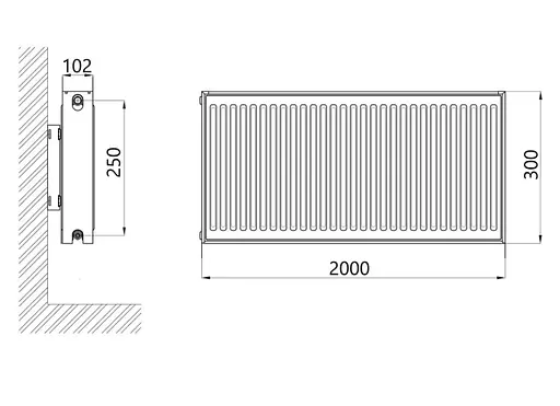 Радіатор сталевий Thermo Alliance IMAS 22 тип 300x2000 мм бічне підключення (TAI223002000V) - фото 2