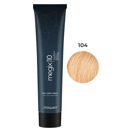 Фарба для волосся з низьким вмістом аміаку Megix10 Mowan 104 ультра світлий мідний блонд 100 мл - фото 1