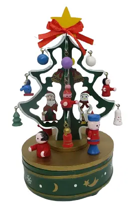 Ялинка з іграшками - музична, дерев'яна, 20*11 см ZT-1-792