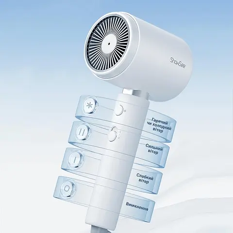 Фен ShowSee Hair Dryer A10 1800W белый - фото 9
