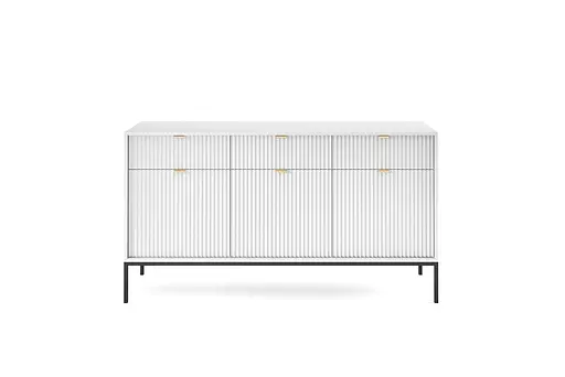 Комод Perfect Home Нова / Nova 3-дверний з 3 шухлядами і чорними ніжками KSZ154 Білий (PFH-091240) - фото 4