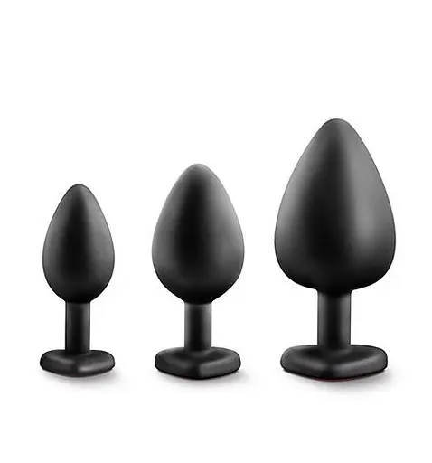 Набір анальних пробок Luxe Bling Plugs Trainer Kit 3 шт. (чорний)