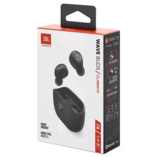 Навушники JBL Wave Buds TWS Black (JBLWBUDSBLK) - фото 11
