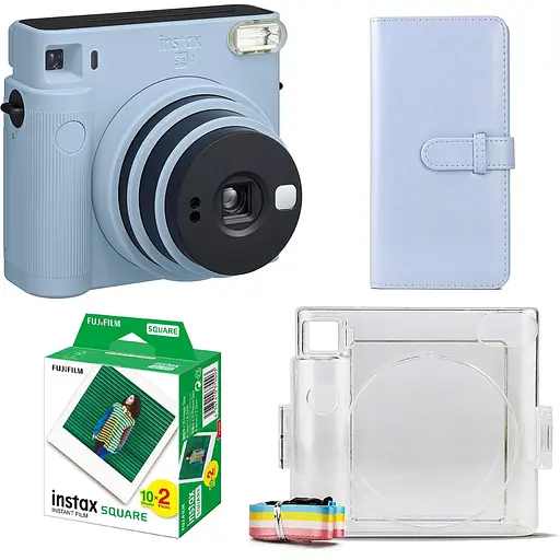 Подарочный набор фотоаппарат Fujifilm Instax Square SQ1, Фотобумага 20 шт, Прозрачный чехол, Фотоальбом 80 - фото 1
