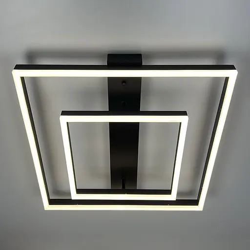 Сучасний LED-світильник у чорному корпусі із двох квадратів 50х50 см | Line F | Арт. 331-500 BK - фото 7