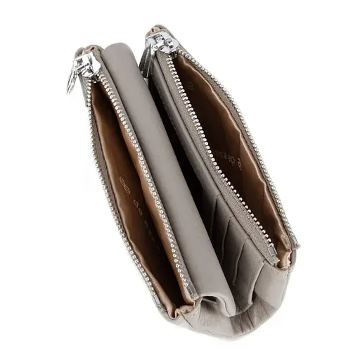 Гаманець жіночий шкіряний De Esse LC68308 -102 світло-сірий на магніті - фото 5