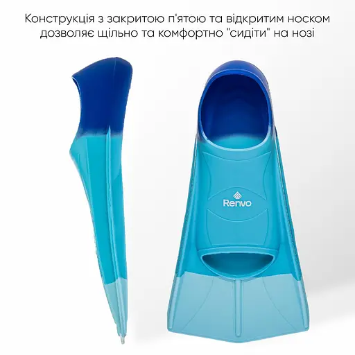 Короткі ласти для тренування в басейні Renvo Frio із закритою п'ятою різнокольоровий розмір 42-44 (SF100-06 42-44) - фото 6
