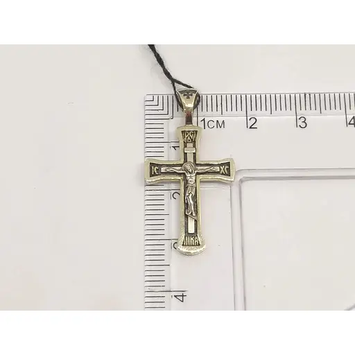 Золотой крестик Харьковская ювелирная фабрика. Распятие Христа. 11513-Ч ЕВРО - фото 4