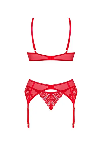 Комплект белья Obsessive Ingridia XL/2XL красный - фото 6