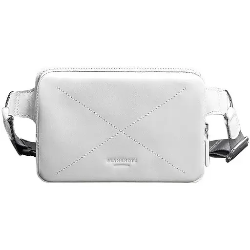 Шкіряна жіноча поясна сумка Dropbag Mini біла - фото 1