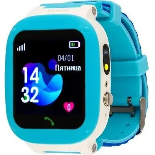 Детские часы Amigo GO004 Splashproof Camera LED с сим картой голубые - фото 1