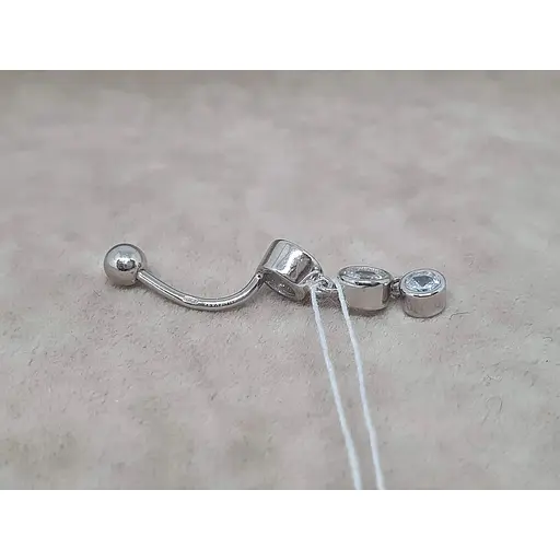 Серебряная серьга для пирсинга пупка Silvex 925. ПР2Ф/032 - фото 3