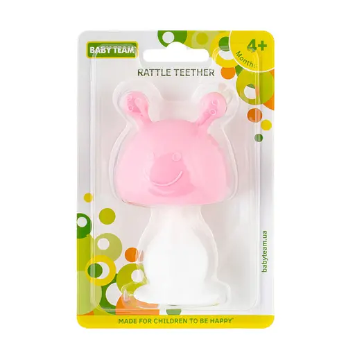 Прорізувач-брязкальце "Веселунчик" 4037_рожевий - фото 2