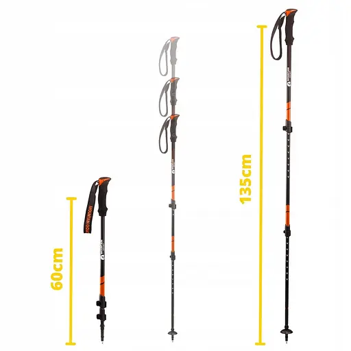 Треккинговые палки Mountain Goat Peak+ 60-135 см MG0006 Black/Orange (P-5907739318275) - фото 5