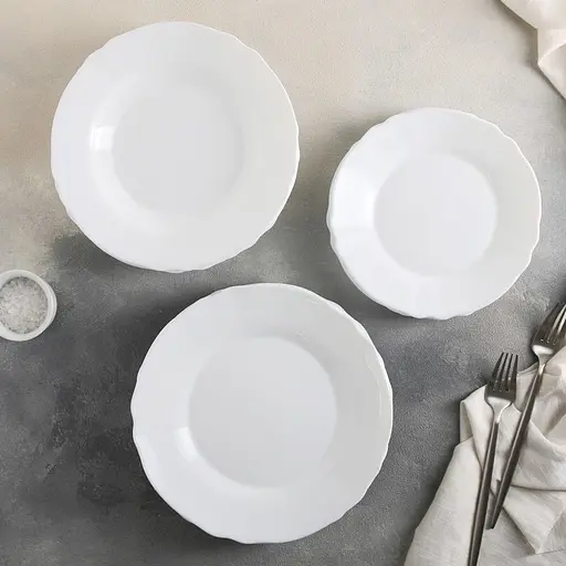 Тарілка десертна Luminarc Louis XV склокераміка біла 19 см (V0723) - фото 3