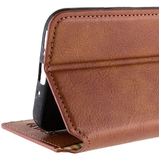 Кожаный чехол-книжка Getman Cubic PU для Realme 11 4G Коричневый - фото 5