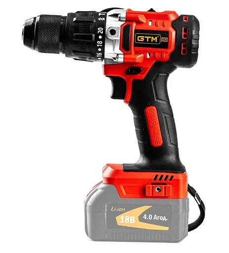 Аккумуляторный ударный шуруповерт GTM DSI18/80BL безщеточный без АКБ и ЗУ в кейсе (DSI18/80BL_BARE TOOL) - фото 4