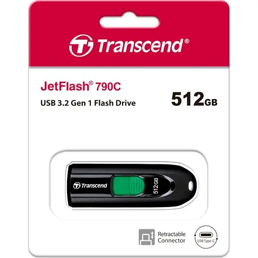 USB флеш накопичувач Transcend 512GB JetFlash 790C USB 3.1 Type-C (TS512GJF790C) - фото 3