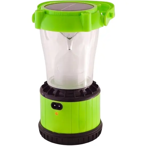 Кемпинговый фонарь лампа аккумуляторная Yajia JA-1970 с солнечной встроенной панелью с функцией USB зеленый - фото 1