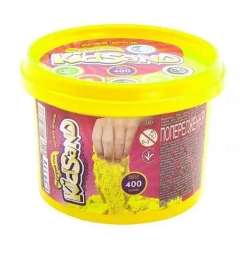 Кінетичний пісок "KidSand" KS-01-06 Danko Toys, банка 400г (4820186076387) Жовтий - фото 1