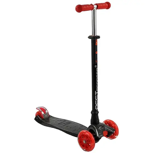 Самокат Maxi Best Scooter 59х14х27 см Чорно-червоний 000231470