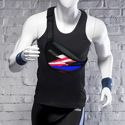 Сумка-бананка Sport мужская/женская спортивная 32×16 см с расширителем поясная сумка или сумка через плечо (3751) - фото 2