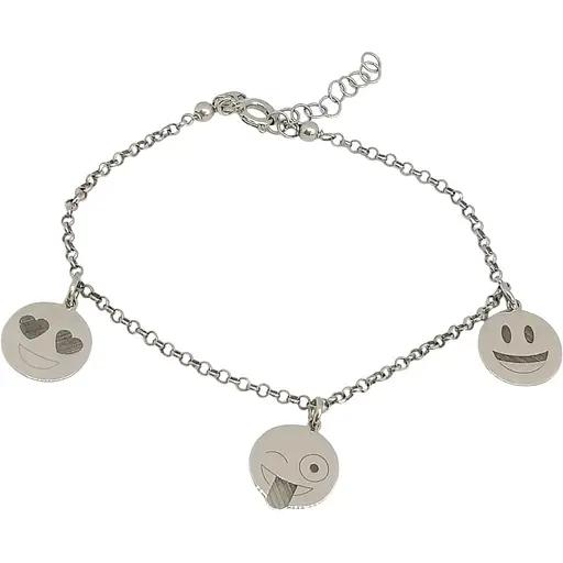 Серебряный браслет Qvaliz Смайлики. 905-LU2675 18