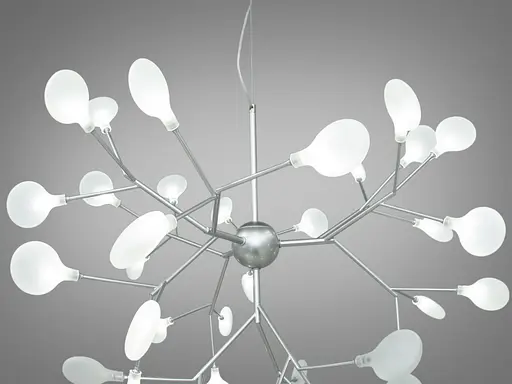 Атмосферная, вдохновляющая, исключительного качества люстра "Светлячок", 36 ламп, хром - фото 2