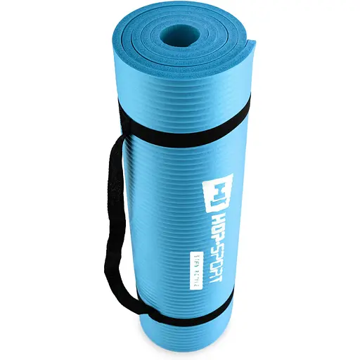 Мат для фитнеса и йоги Hop-Sport HS-N010GM 1см голубой - фото 3