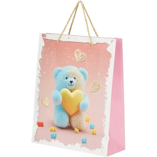 Пакет подарунковий QY050914 M Рожевий - фото 1