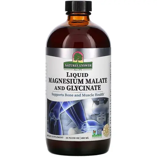 Магній малат та гліцинат Nature's Answer Liquid Magnesium Malate and Glycinate 200 мг зі смаком мандарину 480 мл - фото 1
