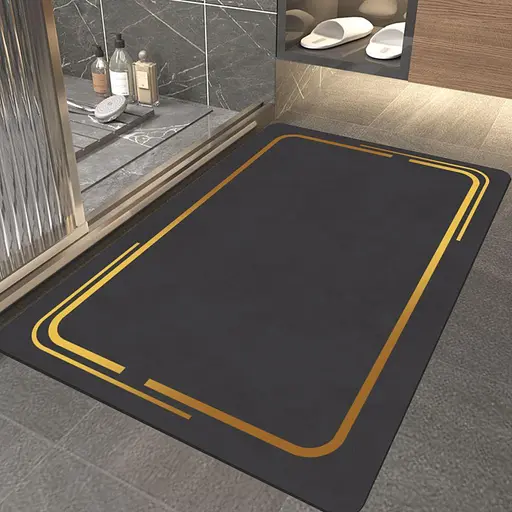 Суперпоглощающий Диатомитовый Коврик Aquarius для ванной 60 х 90 см Графитовый Мрамор