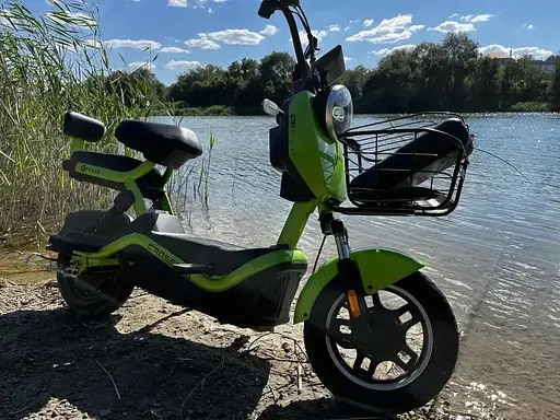 Електроскутер Двомісний Crosser CR1 (800W, 60V, 24ah графенові АБК) Зелений - фото 5