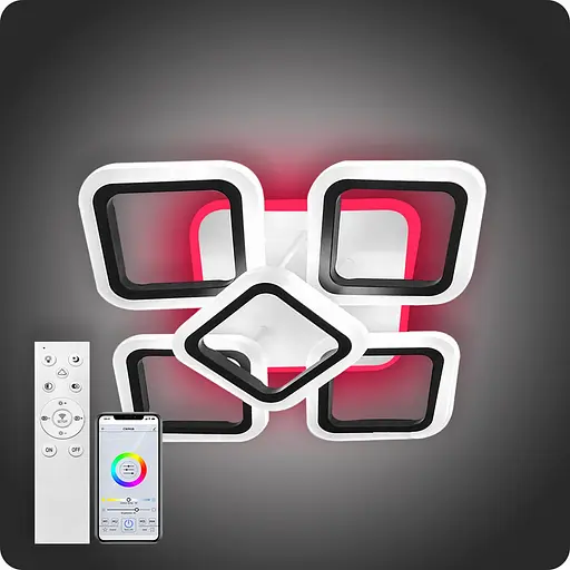 Люстра світлодіодна 517 Light 3color з пультом 90Вт Чорний (01850) - фото 1