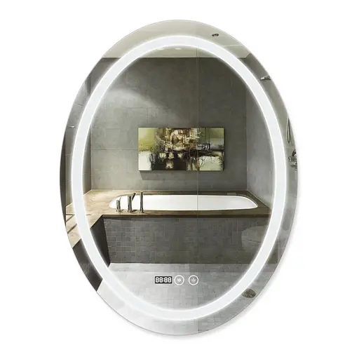 Дзеркало Qtap Mideya 600x800 (DC-F801) з LED-підсвічуванням та антизапотіванням QT2078F801W, Білий - фото 1